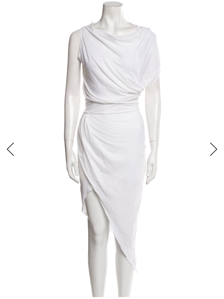 Helmut Lang Draped Asymmetrical Dress Size S